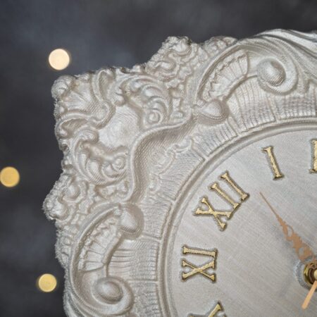 Zegar biały zegar biało złoty